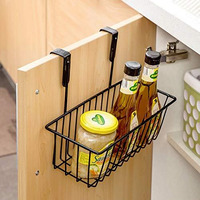Go Hooked Hanging Storage Basket, Cabinet Door Organiser, Over Door Kitchen Cabinet Storage Basket Rack Holder Hanging Organiser (Black, Pack Of 1 Pc)(Mild Steel)