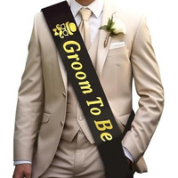 Propsicle Black Golden Foil Satin Groom To Be Sash Bachelors Party Props Supply Decoration- Pack Of 1