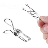 Mosquick Stainless Steel Multipurpose Sturdy Clothes Hanging Clips, Clothes Drying Clips , Clothes Pegs , Clothespin ,Rust Proof - Set Of 20 Clips