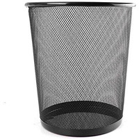 Divinext Metal Mesh Round Dustbin For Waste & Papers, 28 X 19 X 23 Cm,Black(Open-Top)