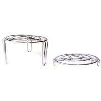 Neo Traders Round Steel Grill Tray Steamer Baking/Cooling Rack Pizza/Cake Stand Set Of 2, Multicolour