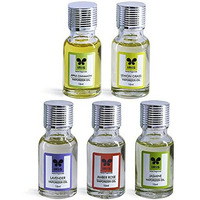 Iris - Home Fragrance For Fine-Living -Essential Vaporizer Oil/Oil Burner- Mood Enhancer Fragrance - 15 Ml Each Set Of 5- Lavender - Amber Rose - Jasmine - Lemongrass - Apple Cinnamon