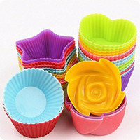 Royals Silicone Mix Shapes Muffin, Cupcake, Jelly, Dhokla, Idli Moulds, Pack Of 8, Multicolour