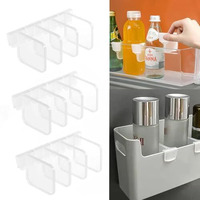 Astonandia Fridge Storage Divider,Fridge Organiser For Sachet Seasoning Sauce Packet Space Saving Divider For Kitchen Desk Bathroom (Clear) (12)