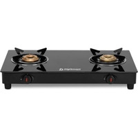 Digismart Gas Stove 2 Burners Toughened Glass Top | Spill Tray | Automation Ignition | Ergonomic Knobs | Tri-Pin Brass Burners Ignition Cooktop Isi Certified Lpg Gas Stove Come With 1 Year Warranty