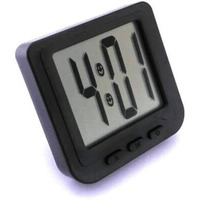 Royals Plastic Office Desk Clock (Digital Clock 1826), Black Plastic Digital Magnet Led Date And Time Clock With Flexible Back Stand