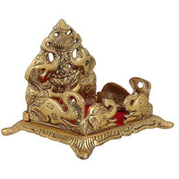 Prince Home Decor & Gifts Handcrafted Krishna Ladoo Gopal/Laddu Bal Gopal White Metal Sihasan, Religious Puja Gifts And, Showpiece - (10 Cm X 8 Cm X 18 Cm)
