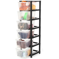 Costem 6 Xl Multipurpose Drawer Plastic Modular Chest Storage Organizer Home, Office, Parlor, School, Doctors, Home And Kids (6Xl, Black)