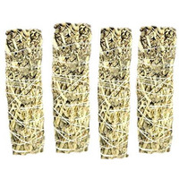 Excidea - Indian White Sage Bundle 6Inches 27 To 33 Gms - 4Pcs Spiritual Smudge Stick Removes Negativity Green