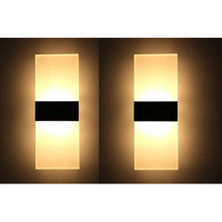 Groeien (Pack Of 2) 15 Watts Rectangular Led Wall Lamp Acrylic - Warm White