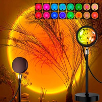 Yoohnuse Aluminium Sunset Lamp Projector Sun Led Lamp Projection For Aesthetic Room Dcor Sunset Light With Remote 16 Colors Changing Sunrise Mood Atmosphere Lamp For Bedroom,Multicolor