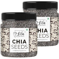Lila Dry Fruits Chia Seeds 500G X 2 (1Kg) | 100% Natural, Ready-To-Eat, Vegan, Gluten-Free, High In Fiber And Omega-3 Chiya Seeds | Ideal For Smoothies, Salads, And Snacks | Perfect For Gifting | Jar