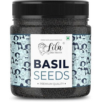 Lila Dry Fruits Premium Basil Seeds 250 Gms Jar Pack | Raw Organic & Natural Sabja Seed | Tukmaria Beej For Diet, Rich In Proteins And Minerals | Sabza Bij Low Calorie Snack With Health Benefits