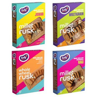 Early Foods - Pack Of 4 : Ragi, Jowar, Multigrain & Wheat Rusks | Millet Rusk Sugar Free | No Maida Rusk | Rusks For Kids | Millet Toast Biscuits Rusk 210G X 4