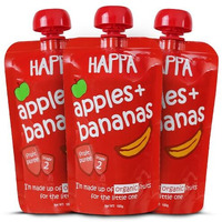 Happa Organic Food, Fruit Puree (Pack Of 3, Apple + Banana) Stage 2, 3 Pouches, 100 Gram Each