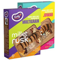 Early Foods Assorted Pack Of 2: Zero Maida Jowar Rusk & Multigrain Rusk | Rusk Toast | Sugar Free Millet Toast | Millet Rusk With Whole Wheat Rusk | Teething Rusk 210G X 2