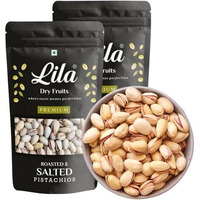 Lila Dry Fruits Salted Pistachios 200 G X 2 | Premium Roasted Namkeen Pista | Tasty & Healthy | Ideal For Snacking, Munching | High In Protein & Dietary Fiber | Pista In Shell Perfect For Gifting