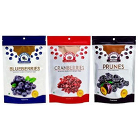 Wonderland Foods 550G Dried Berries Combo Pack Of Blueberry 150G + Sliced Cranberry 200G + Prunes 200G Pouch