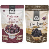 Wonderland Foods 400G (200G X 2) Premium Ajwa Dates And Mabroom Dates Box | Healthy & Nutritious Soft Khajoor | Khajur Rich In Iron, Fibre & Vitamins