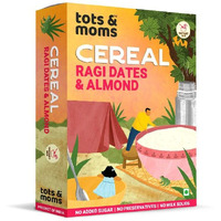 Tots And Moms Calcium Rich Instant Ragi Dates & Almonds Cereal For Kids 200G|No Sugar No Milk - Preservative Free - Travel Friendly Sweetened With Dates Flavoured With Elaichi
