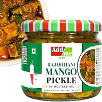 Add Me Homemade Rajasthani Mango Pickle 300G In Mustard Oil, Seedless Without Stone, Mother Made Ready To Eat Fresh Aam Ka Achar Soft And Tangy Recipe Glass Pack