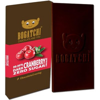 Bogatchi Premium 99% Dark Chocolate | Cranberry | Real Cocoa Intense Dark Chocolate, 60 Gm