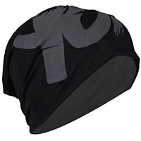 Isweven Men's Beanies Cotton Slouchy Skull Summer Blended Free Size Black Beanie Cap For Men Women Boys (7011A-Yo)