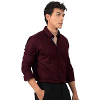Tee Projekt Men's Shirt Solid Cotton Long Sleeve Button Down Home, Office, Regular Wear