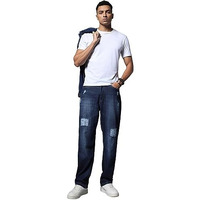 High Star Men's Wide Leg Fit Stretchable Jeans (Hsmjns2055_Blue_28)