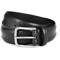 Symbol Premium Men's Genuine Leather Casual Belt (Woven Black_32-34)