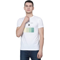 Cantabil Men White Cotton Blend Round Neck Half Sleeve Printed T-Shirt (Mtsh00229_White_Xl)