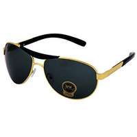 Silver Kartz Men's Women's Unisex Non Polarized Uv Protected Green Metal Aviator Sunglass