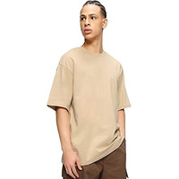 Bewakoof Men's Solid T-Shirt Solid Fit, Round Neck, Half Sleeve_540863_Brown_M