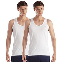 Lavos 100% Organic Bamboo Cotton Vest For Men (Pack Of 2) Anti Microbial Sleeveless Innerwear Ultra Soft Anti-Odor White L-Size