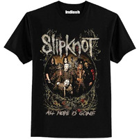 Indissh Slipknot01 Band Printed T-Shirt For Men Half Sleeve T-Shirt Black Size L