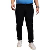 Bigbanana Plus Size Men's Regular Fit Solid Jeans (Zenith,Black,7Xl)