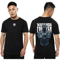 Bewakoof Men's Wakanda Forever Graphic Printed Cotton Plus Size T-Shirts (Pack Of 2) - Regular Fit, Round Neck, Half Sleeves_551658_Black_4Xl