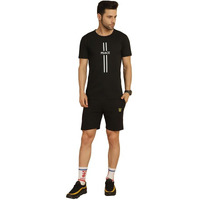 Vimal Jonney Printed Black Round Neck Cotton Half Sleeves Co-Ord Set Tracksuit For Men-Vimal52786