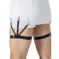 Minnesota Mens Shirt Stays Clip Upgrade Adjustable Elastic Garter Military Shirts Holder With Non-Slip Locking Clamps - Black 1 Pair