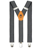 Peluche Cut Black Coloured 3.5Cm Strap Width Elastic Suspenders For Men