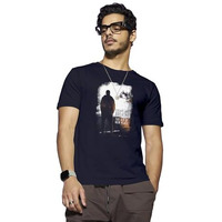 Bewakoof Men's Printed 100% Cotton T-Shirt - Regular Fit, Round Neck, Half Sleeves Blue