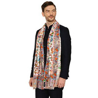 Pashtush Men's Wool Stole (207360_Multi Color_Free Size)