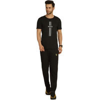 Vimal Jonney Printed Black Round Neck Cotton Half Sleeves Co-Ord Set Tracksuit For Men-Vimal52955