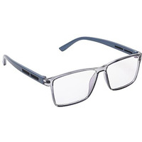 Dervin Clear Lens Rectangular Spectacle Frame For Men And Women (Medium) (Grey-Blue)