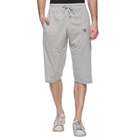 Vimal Jonney Men's Slim Fit Cotton Capri (C1-Melange01-L_Silver_L)