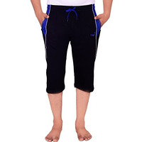 Vego Mens Capri, 3/4, Three By Fourth, Three Quarter Black Regular Fit