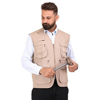 Club Twenty One Workwear Men And Women Multi Pocket Outdoor Adventure Vest (Beige_Hv_L)