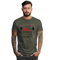 Peppyzone Men's Regular Fit Gym Workout Cotton T Shirt For Men (Xl, Olive4)