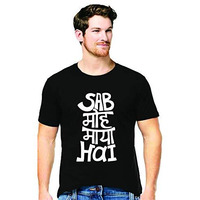 Hangout Hub Men's Round Neck T-Shirt Sab Moh Maya Hai (Black;X-Large (42) ;) Pack Of 1 T-Shirt