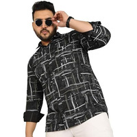 Elyyork Shirt For Men Plus Size||Shirt For Men Plus Size 4Xl||6Xl Shirts For Men Plus Size||Plus Shirts For Men||Plus Size Shirts For Men Full Sleeve||Cb-Plusprinte-10 * 6Xl Black